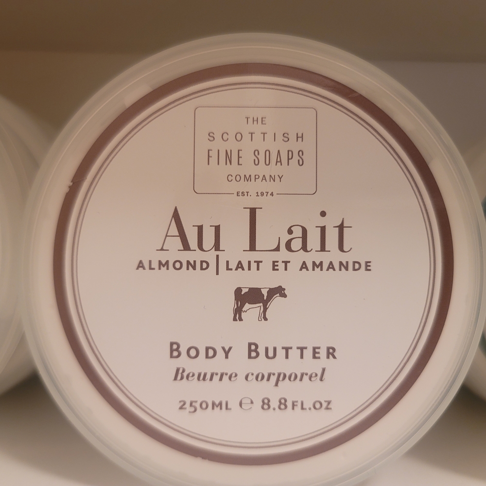 Scottish Fine Soaps Au Lait Almond Body Butter Jar 8.8oz/250ml